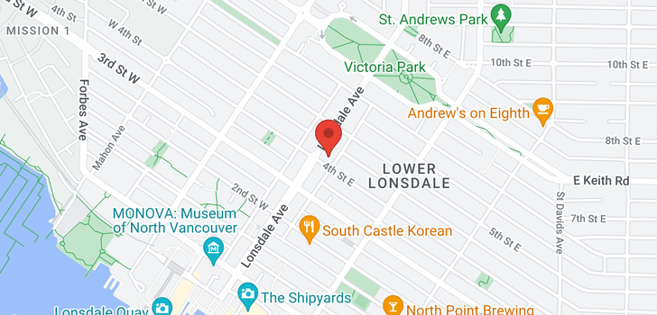 map of 601 408 LONSDALE AVENUE